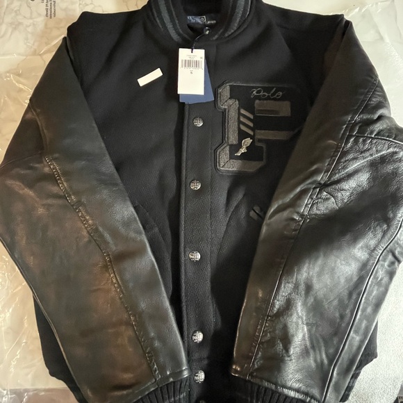Polo by Ralph Lauren Black Varsity Jacket